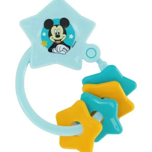Cudlie - 2Pk azul Disney Mickey personagem chocalho e chaveiro mordedor