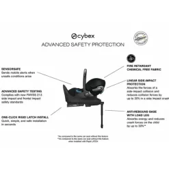 Cybex - Assento infantil para carro Cloud Tsensorsafe, preto sépia