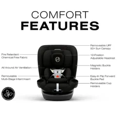 Cybex - Callisto G 360° Rotating All-in-One Convertible Car Seat, Moon Black