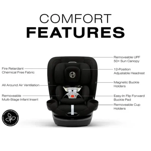 Cybex - Callisto G 360° Rotating All-in-One Convertible Car Seat, Moon Black
