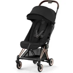 Cybex - Carrinho Compacto Coya, Ouro Rosa/Preto Sépia