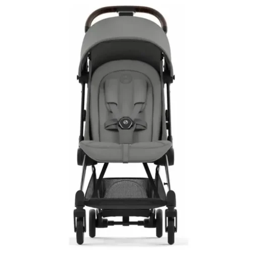 Cybex - Carrinho Compacto Coya, Cromo/Marrom Escuro/Cinza Mirage