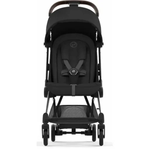 Cybex - Carrinho Compacto Coya, Cromo/Marrom Escuro/Preto Sépia