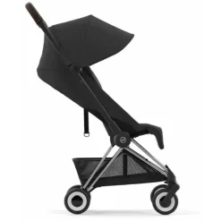Cybex - Carrinho Compacto Coya, Cromo/Marrom Escuro/Preto Sépia