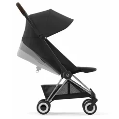 Cybex - Carrinho Compacto Coya, Cromo/Marrom Escuro/Preto Sépia