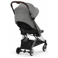 Cybex - Carrinho Compacto Coya, Cromo/Marrom Escuro/Cinza Mirage