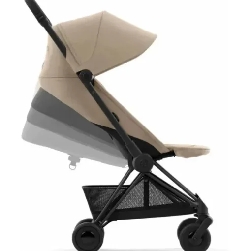 Cybex - Carrinho Coya Compacto, Preto Mate/Bege Aconchegante