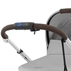 Cybex - Carrinho de bebê Egazelle S, estrutura prateada com assento cinza pedra
