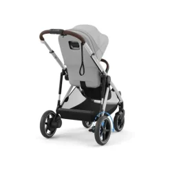 Cybex - Carrinho de bebê Egazelle S, estrutura prateada com assento cinza pedra