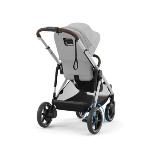 Cybex - Carrinho de bebê Egazelle S, estrutura prateada com assento cinza pedra
