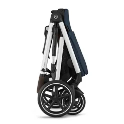 Cybex - Carrinho de passeio simples a duplo Gazelle S 2, moldura prateada/azul oceano