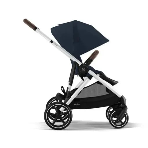 Cybex - Carrinho de passeio simples a duplo Gazelle S 2, moldura prateada/azul oceano