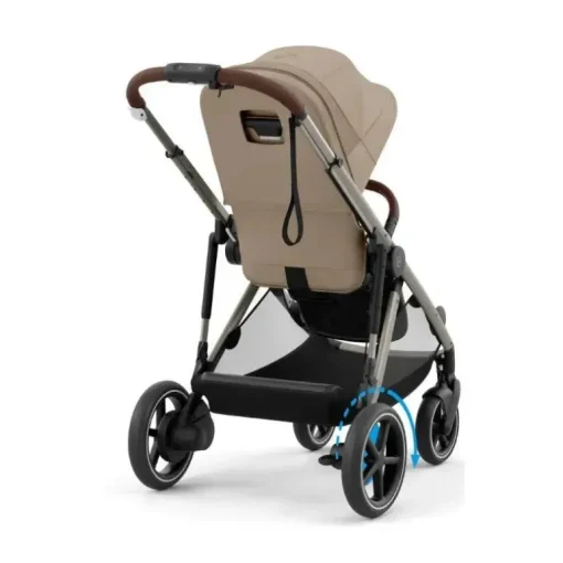 Cybex - Carrinho de passeio simples a duplo Egazelle S, estrutura taupe/bege amêndoa