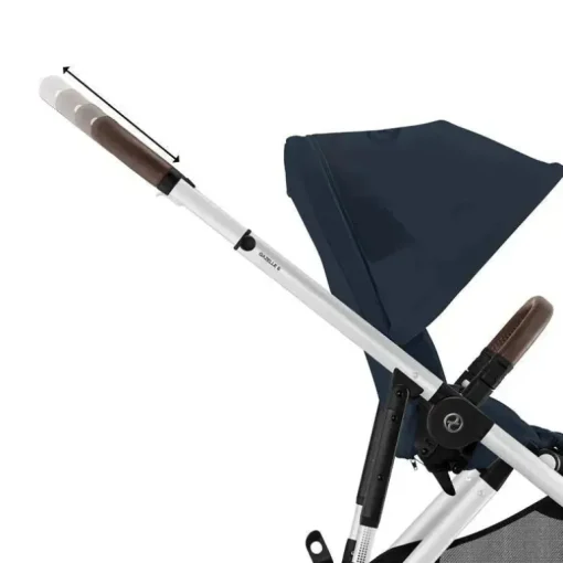 Cybex - Carrinho de passeio simples a duplo Gazelle S 2, moldura prateada/azul oceano