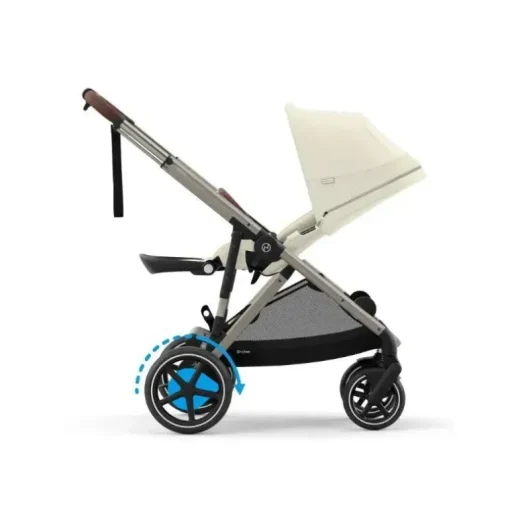 Cybex - Carrinho de passeio simples a duplo Egazelle S, estrutura taupe/bege concha