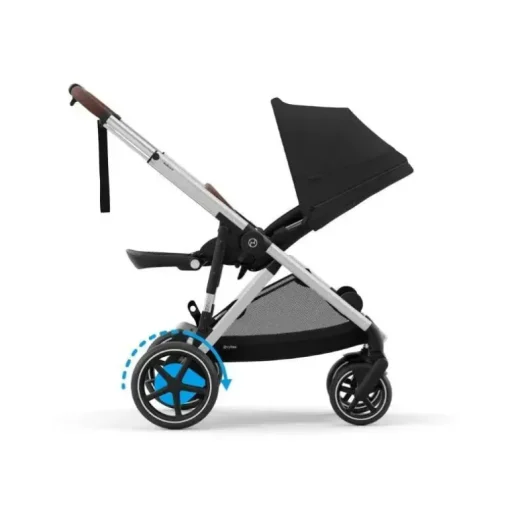 Cybex - Carrinho de passeio simples a duplo Egazelle S, moldura prateada/preto lua