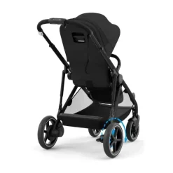 Cybex - Carrinho de passeio simples a duplo Egazelle S, moldura preta/preto lua