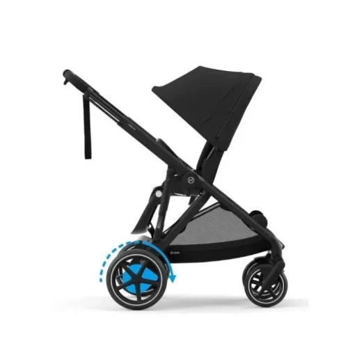 Cybex - Carrinho de passeio simples a duplo Egazelle S, moldura preta/preto lua