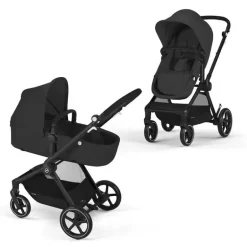 Cybex - Carrinho Eos Moon Preto (Moldura Preta)
