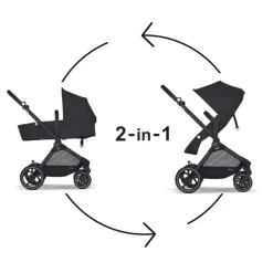 Cybex - Carrinho Eos Moon Preto (Moldura Preta)