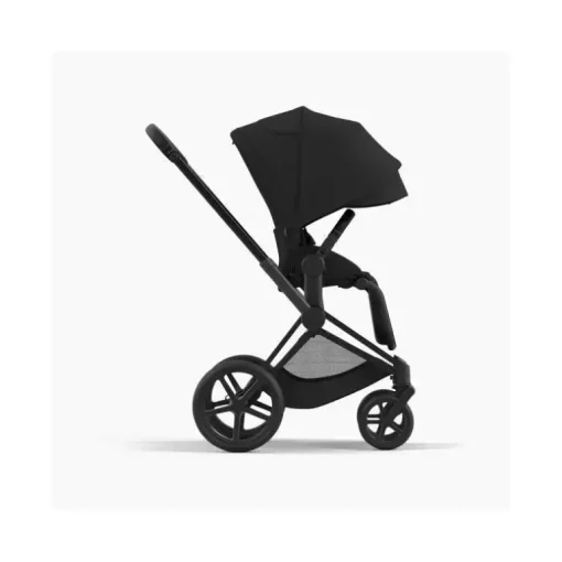 Cybex - Carrinho Priam 4 com estrutura preta fosca/assento preto profundo