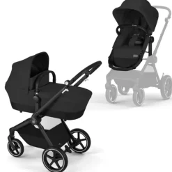 Cybex - Eos Lux 2-In-1 Stroller, Moon Black