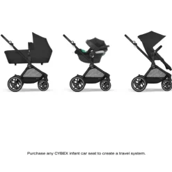 Cybex - Eos Lux 2-In-1 Stroller, Moon Black