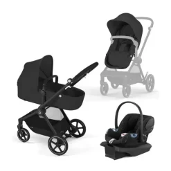 Cybex - Eos Stroller Black Frame &amp; Aton G, Moon Black