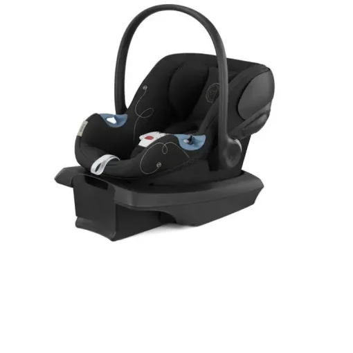 Cybex - EOS Travel System, carrinho + cadeirinha infantil Aton G Moon Black (moldura prateada)