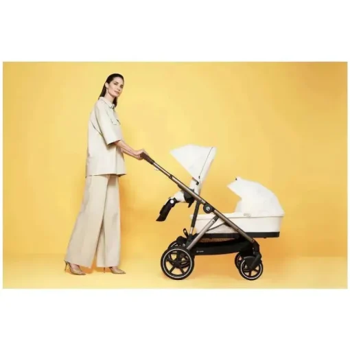 Cybex - Pacote de carrinho duplo Gazelle S 2, moldura Moon Black/Silver