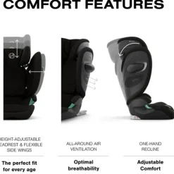 Cybex - Solution G2 Folding Travel High-Back Booster, Moon Black