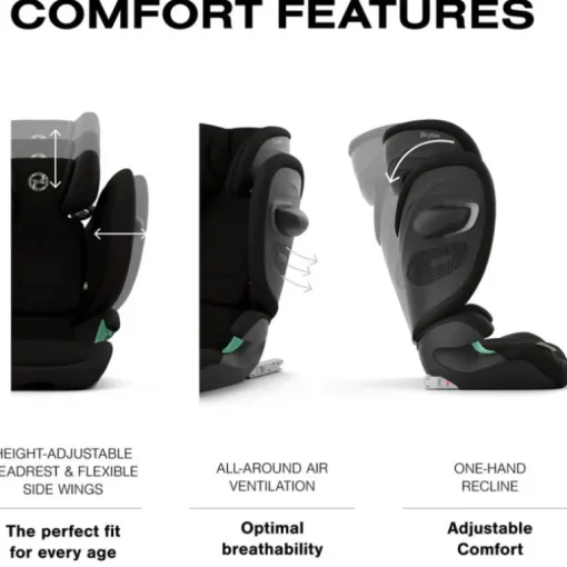 Cybex - Solution G2 Folding Travel High-Back Booster, Moon Black