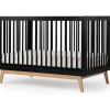 Dadada - Baby Soho 3-in-1 Convertible Wooden Crib to Toddler Bed, Black/Natural