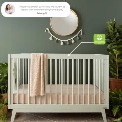 Dadada - Baby Soho 3-in-1 Convertible Wooden Crib to Toddler Bed, Sage