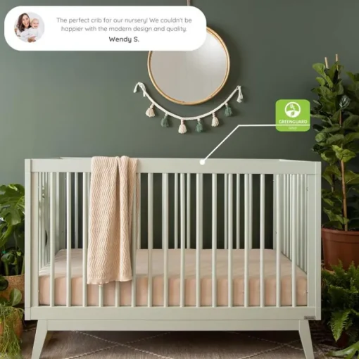 Dadada - Baby Soho 3-in-1 Convertible Wooden Crib to Toddler Bed, Sage
