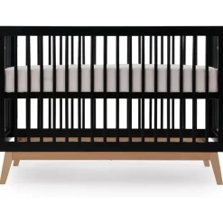 Dadada - Baby Soho 3-in-1 Convertible Wooden Crib to Toddler Bed, Black/Natural