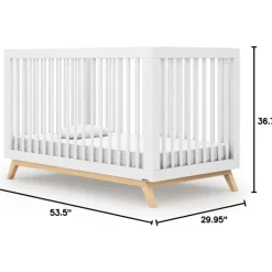 Dadada - Berço conversível 3 em 1 Baby Soho em cama de criança, branco/natural