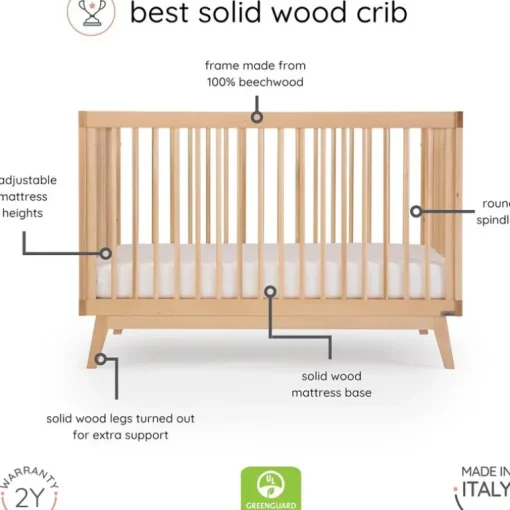 Dadada - Berço conversível 3 em 1 Baby Soho em cama infantil, natural