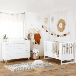 Dadada - Berço conversível Austin 3 em 1 para bebê, branco