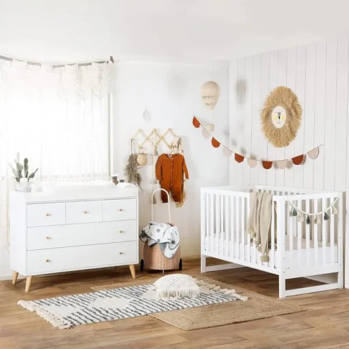 Dadada - Berço conversível Austin 3 em 1 para bebê, branco