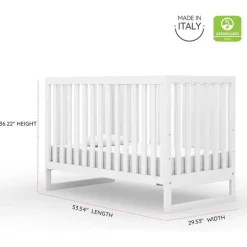 Dadada - Berço conversível Austin 3 em 1 para bebê, branco