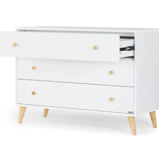 Dadada - Cômoda Austin com 3 gavetas, Branco/Natural