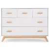 Dadada - Soho 5-Drawer Dresser For Nursery and Bedroom, White/Natural