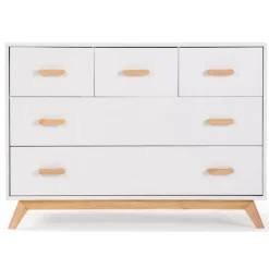 Dadada - Soho 5-Drawer Dresser For Nursery and Bedroom, White/Natural