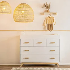 Dadada - Soho 5-Drawer Dresser For Nursery and Bedroom, White/Natural