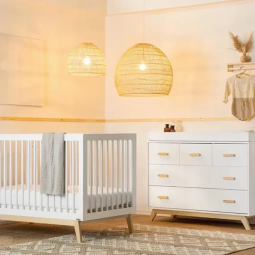Dadada - Soho 5-Drawer Dresser For Nursery and Bedroom, White/Natural