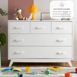 Dadada - Soho 5-Drawer Dresser for Nursery and Bedroom, White