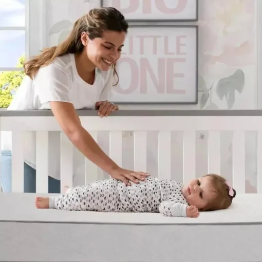 Delta Children - Beautyrest Black Diamond 2 estágios berço e colchão infantil - branco