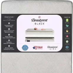 Delta Children - Beautyrest Black Diamond 2 estágios berço e colchão infantil - branco