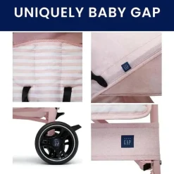 Delta Children - Carrinho BabyGap Classic, listras rosa